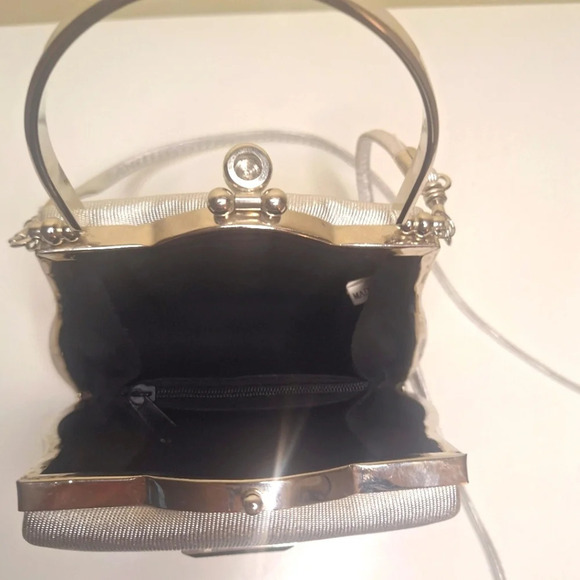 Heyes Y2K  hard sided silver metallic mini cross body bag - Picture 7 of 15